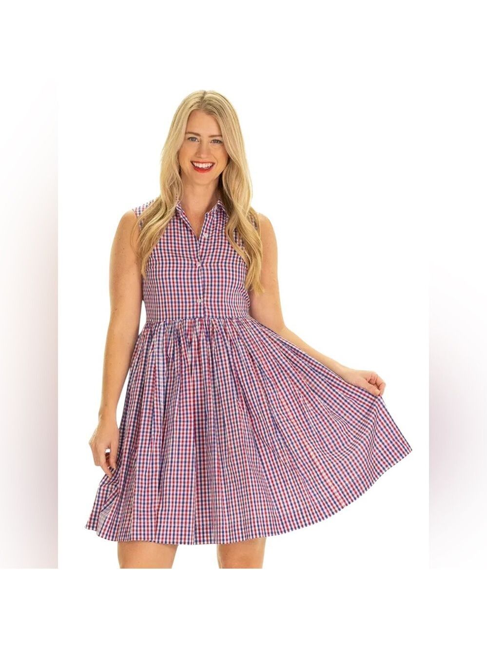 Duffield Lane The Viola Red Blue Plaid Skirt Womens Small PreppyCore